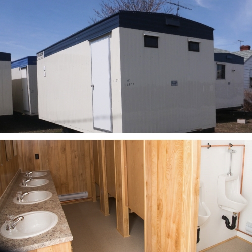 washroom trailers from Miller Office Trailers in Mississauga, Ontario